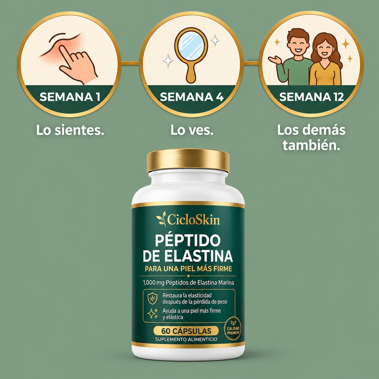 Fórmula Reafirmante de la Piel con Péptidos de Elastina